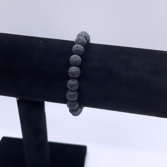 Wool + Pepper Co. Mens Lava Rocks Black Bracelet - Picture 5 of 6